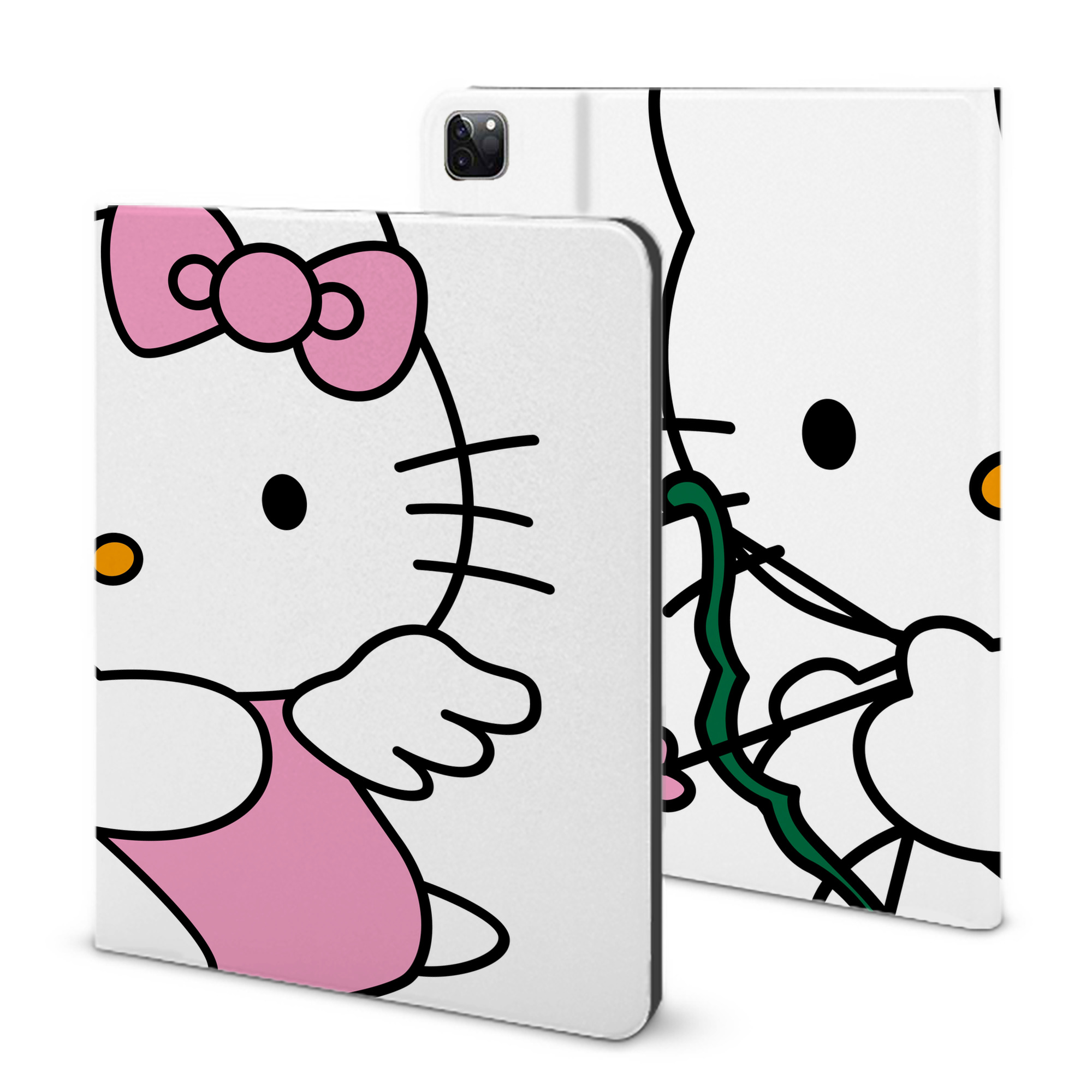 （画像用） Hello Kitty ハローキティ IPad ケース ブック型 PUレザー TPU 耐衝撃 軽量 薄型 ペン収納なし 全面保護 IPad 各モデル対応